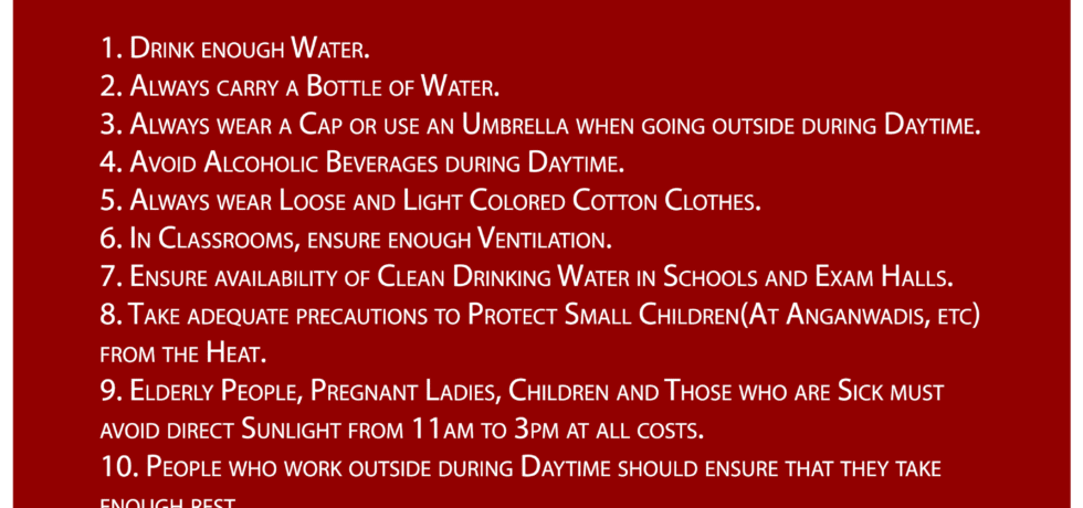 Heatprecaution instructions