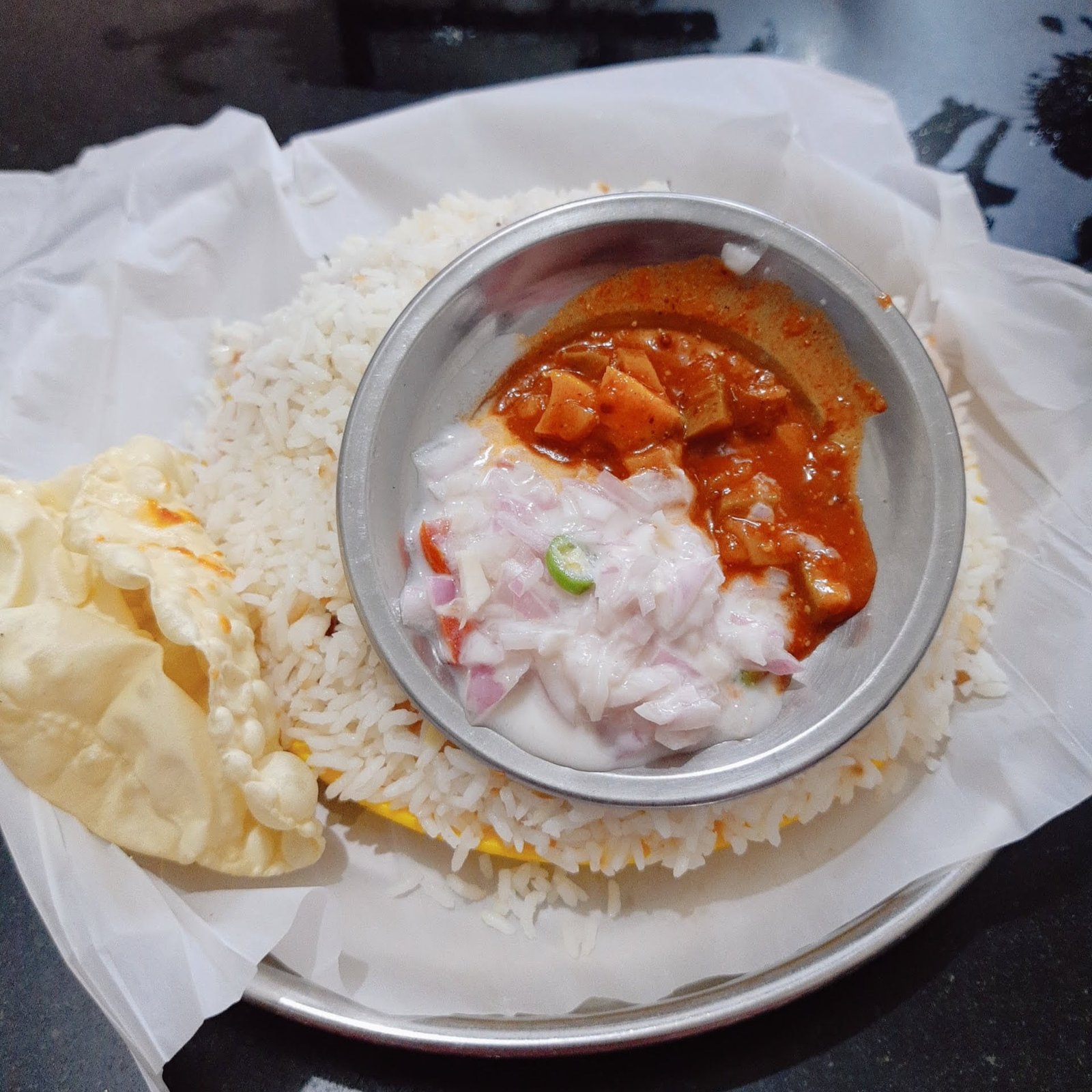 Chicken biriyani from akash hotel, manvila, sreekaryam