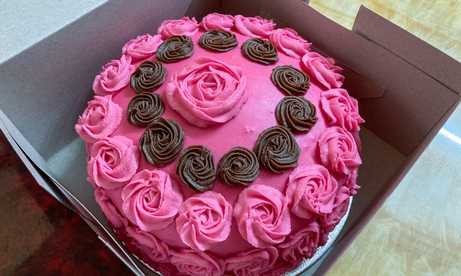 Plum Cake with Strawberry and Chocolate Royal Icing