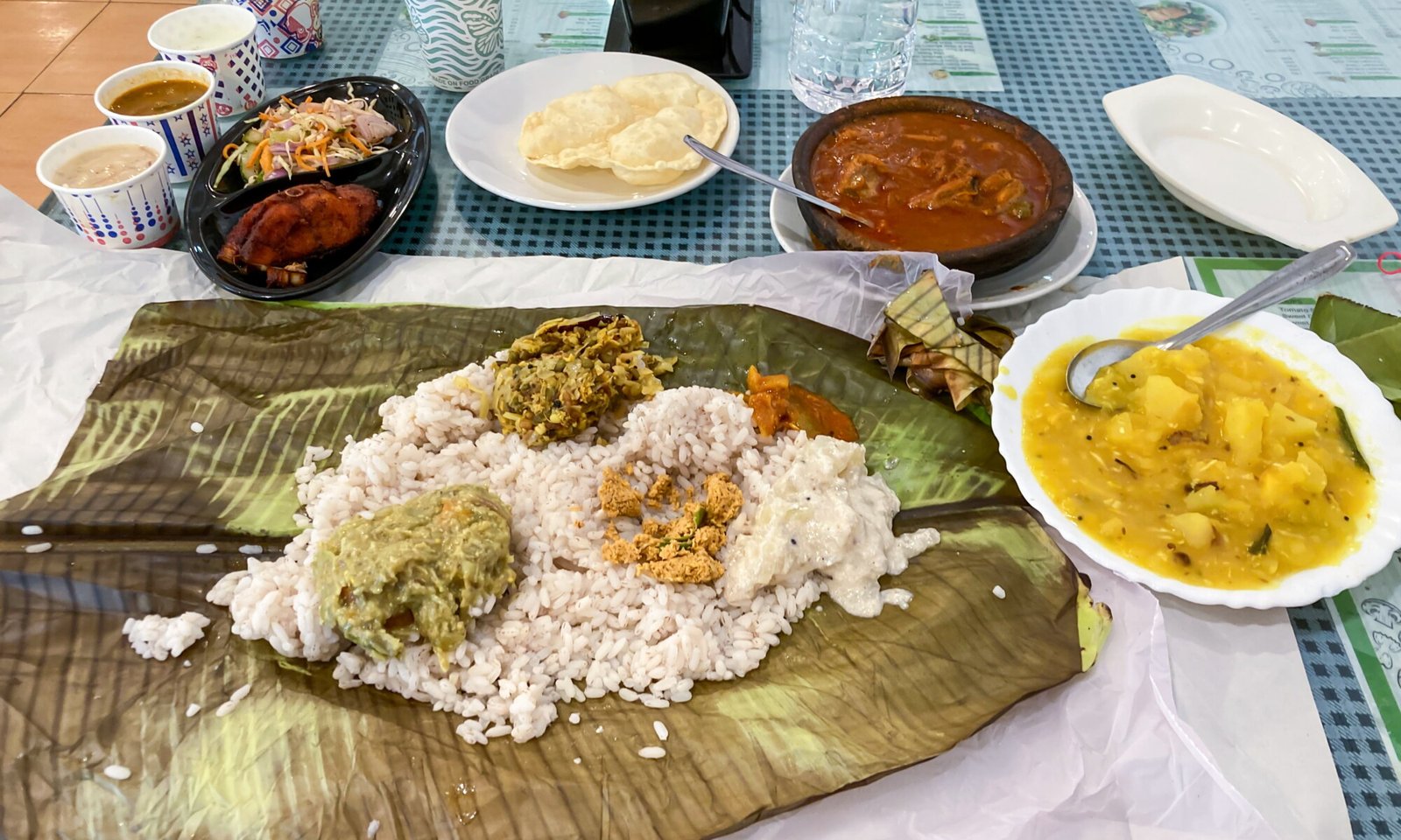 Veg Meals with Fish Curry and Fish Fry